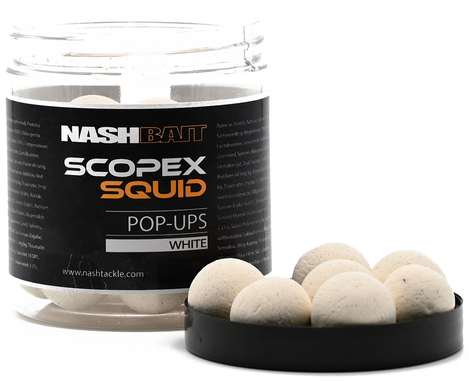 Nash Scopex Squid Pop Ups - Weiß Detailansicht