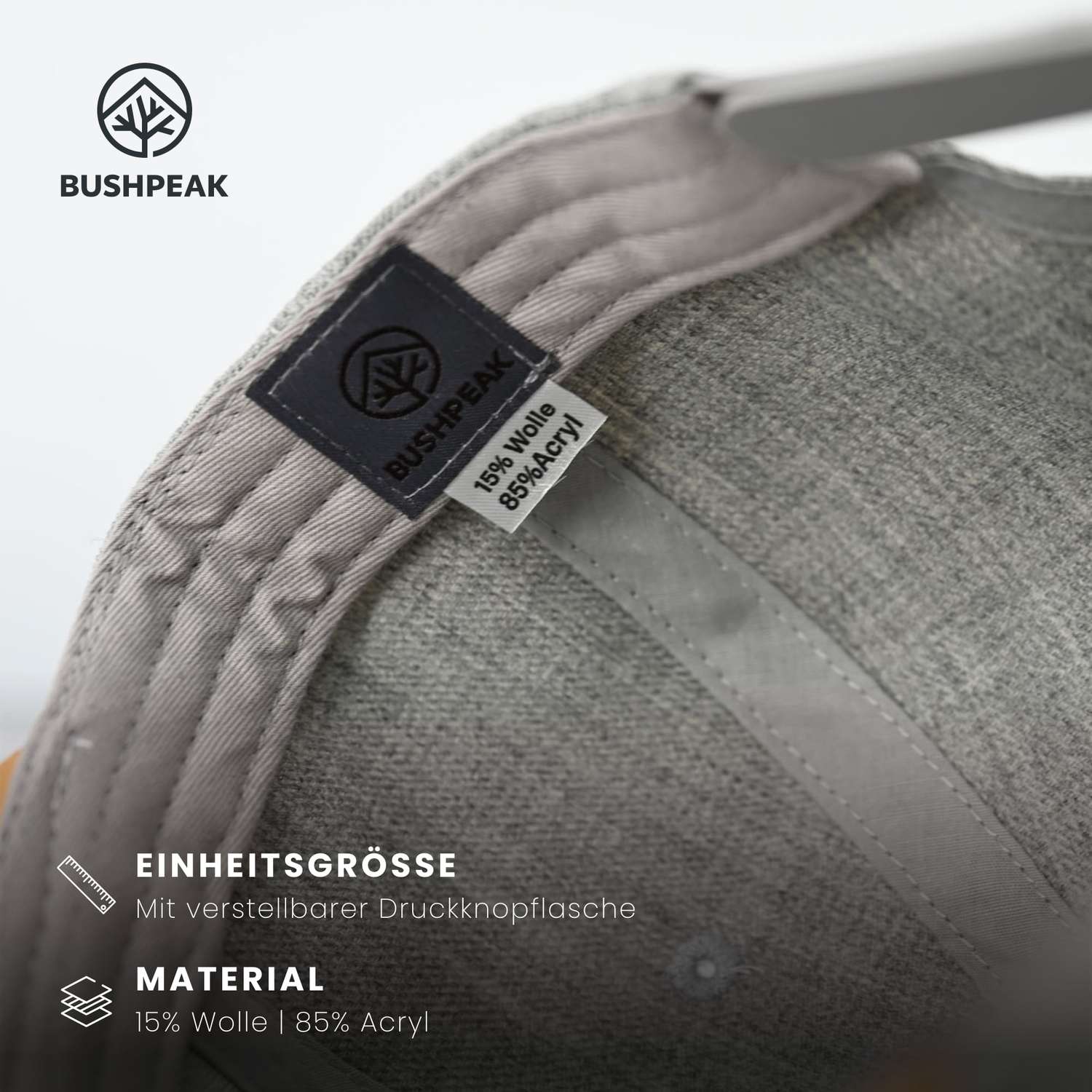 Outdoor Cap Detail Grau Innenseite