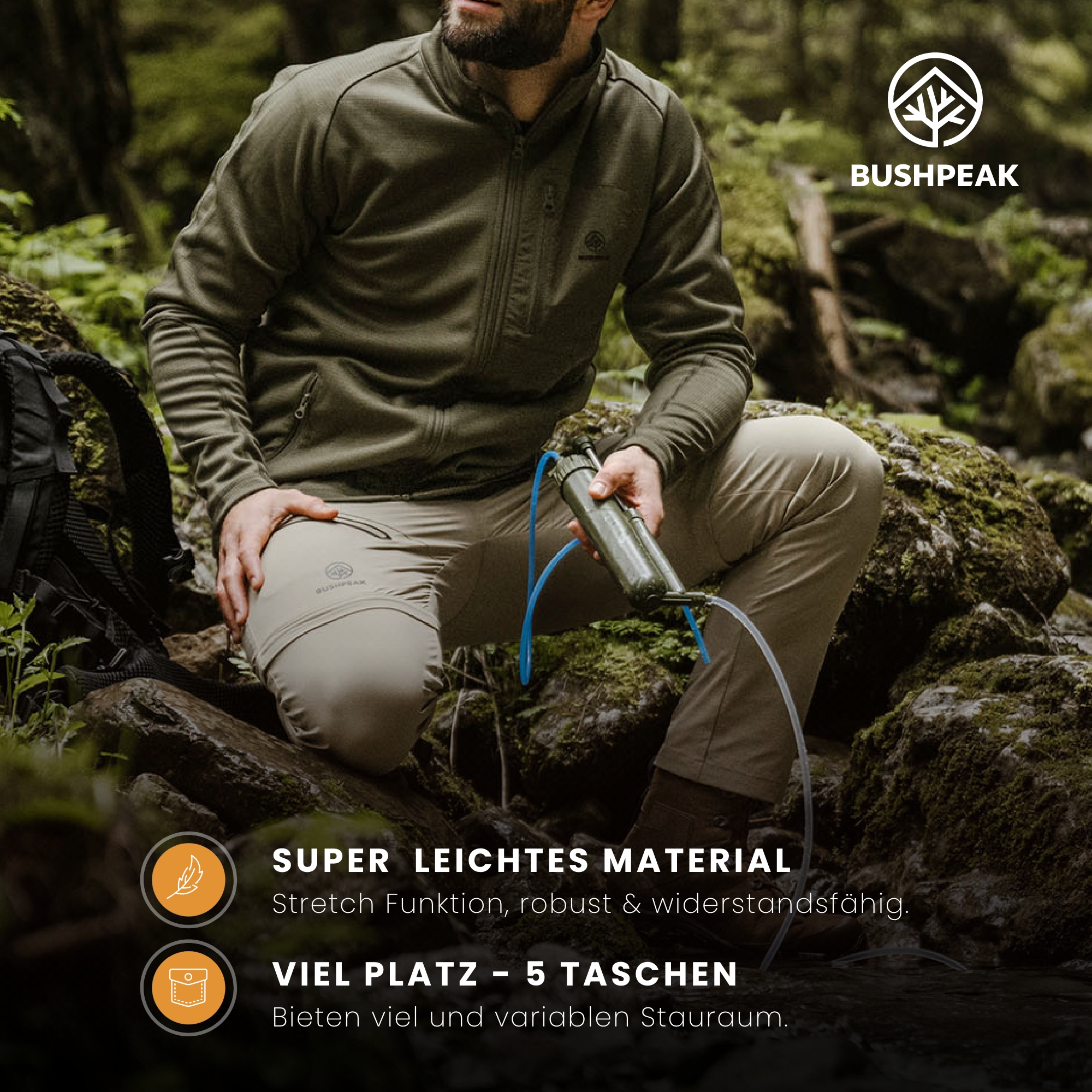 Bushpeak Wanderhose Outdoor