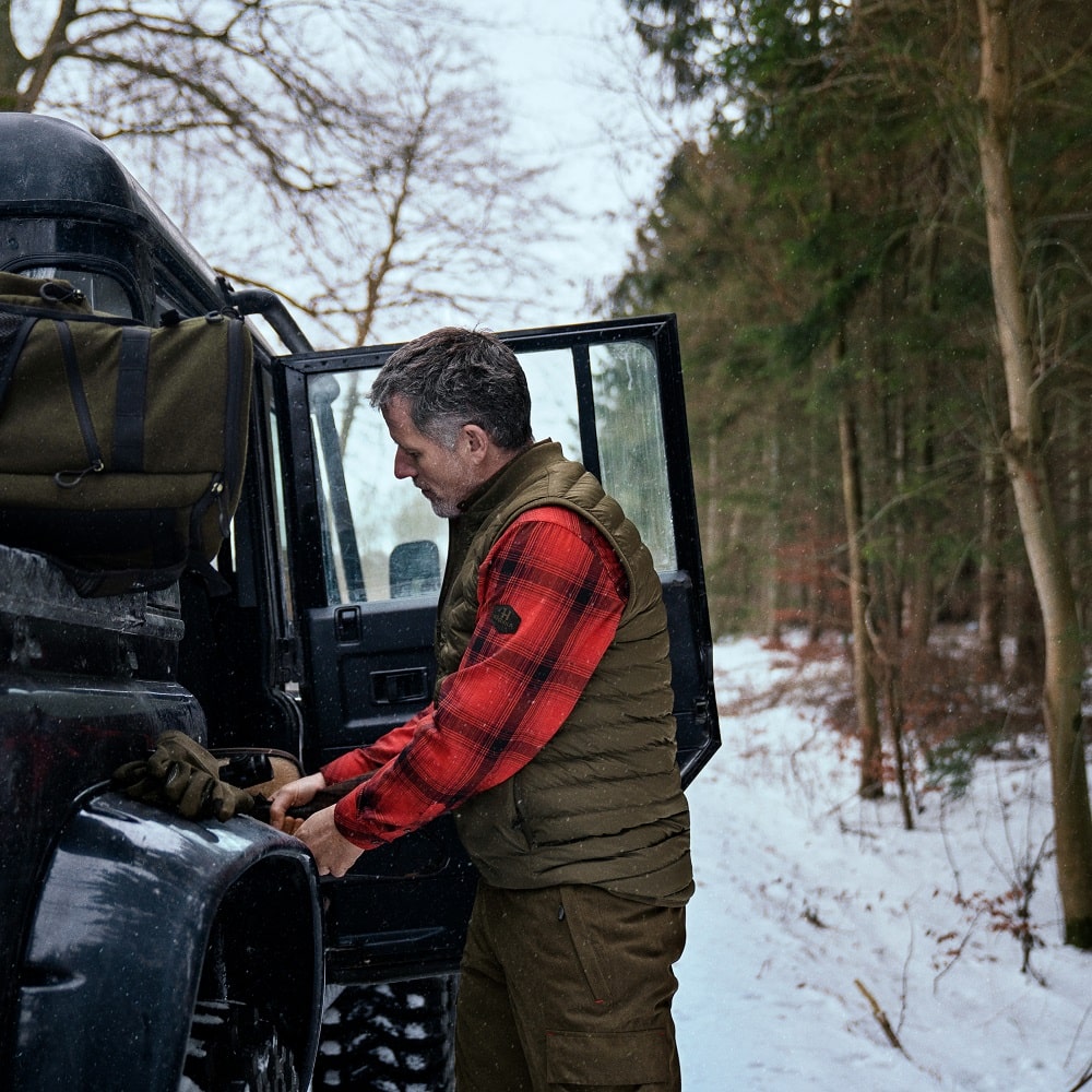 Härkila Driven Hunt Jagdhemd Rot Außenansicht Jagd