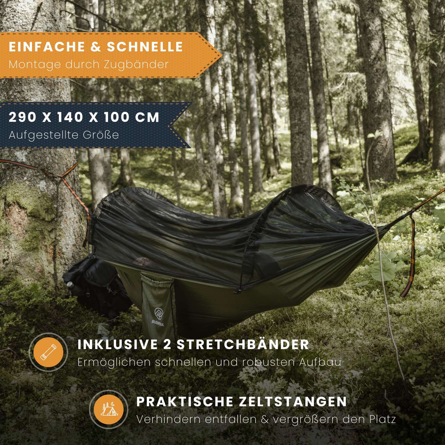 Hängematte für Expeditionen Dschungel