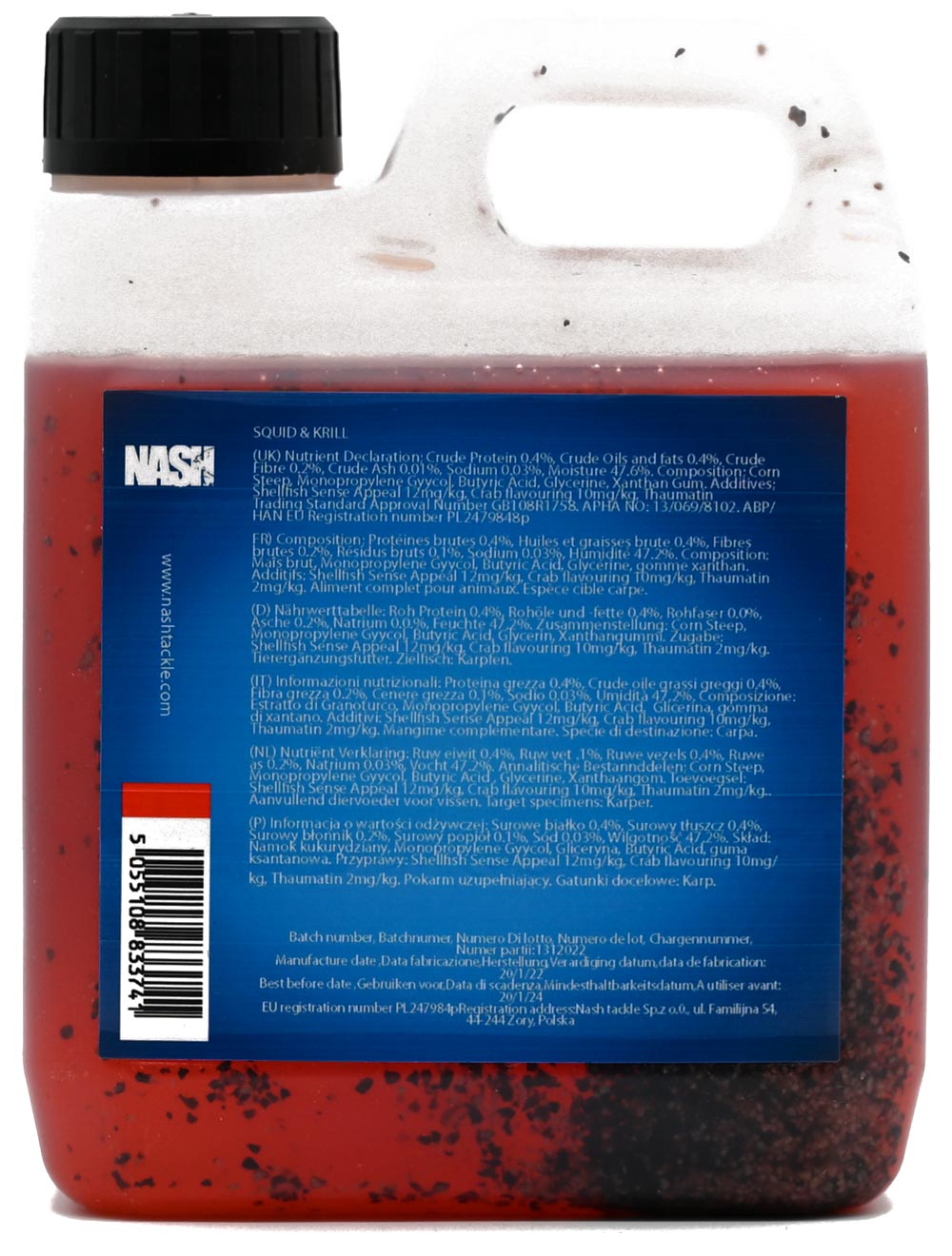 Nash Crush Spod Syrup 1l Squid & Krill - Rückansicht