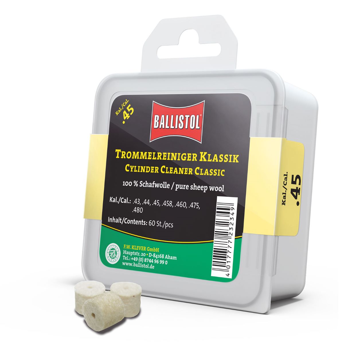 Ballistol Filz-Trommelreiniger Klassik  60 Stk. Kal. .45