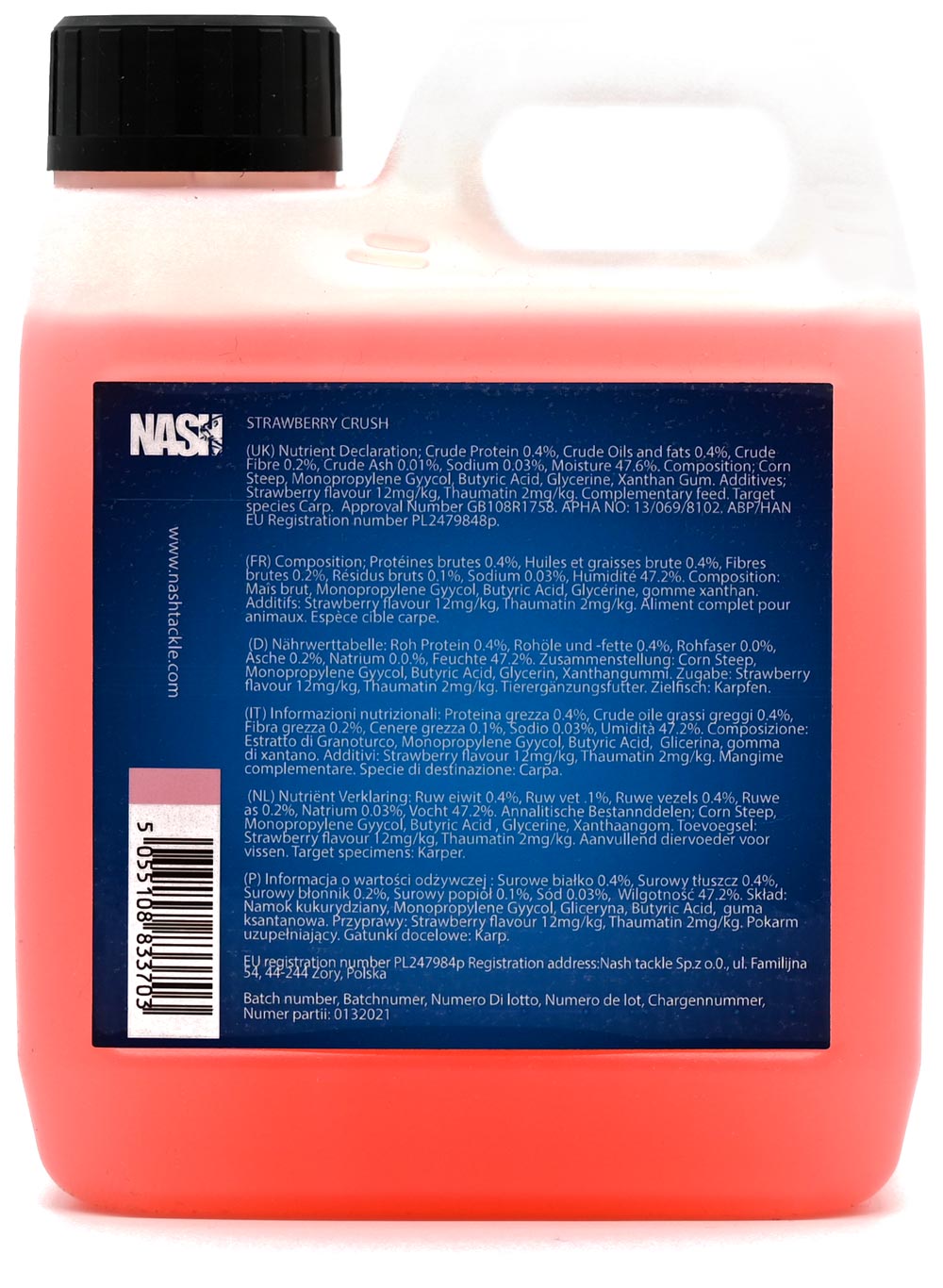 Nash Crush Spod Syrup 1l Strawberry Crush - Rückansicht